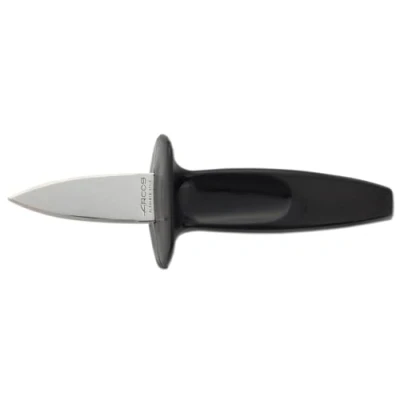 Imagen de ARCOS Cuchillo Abre Ostras en Acero Inoxidable 60 Mm y Mango Ergonómico de Polipropileno. Abridor Ostras. Gadget Cocina Profesional. Color Negro