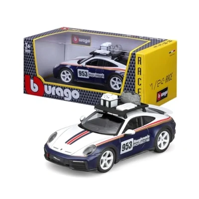 Imagen de Burago 1/24 Maqueta coche Porsche 911 Dakar, cuerpo de metal, apertura puertas manual, racing, GT, maquetas coches, miniatura colección, competición, carreras, +3 años (78037)