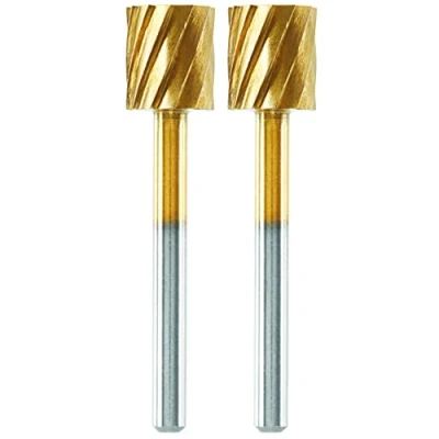 Imagen de Dremel MAX Broca de tallado alto rendimiento (115DM) 2 brocas con recubrimiento titanio para y grabado, 7,9 mm, durabilidad máxima vida