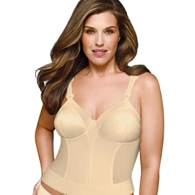 Imagen de Exquisite Form 5107532 Brasier largo con soporte de espalda y postura totalmente adelgazante cierre trasero, Beige, 100B
