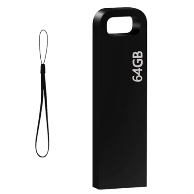 Imagen de Memoria USB 64 GB 3.0 Pen Drive Alta Velocidad Metal Flash Impermeable Pendrive para Ordenador portátil/PC/Coche, etc Almacenamiento (Negro)