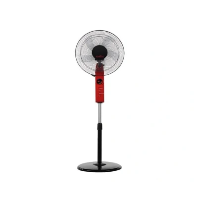Imagen de Abrila Ventilador de Pie CIRCUS Color Rojo/Negro con cinco Aspas 3 Velocidades 2 Posiciones Temporizador Programable Mando a Distancia Incluido