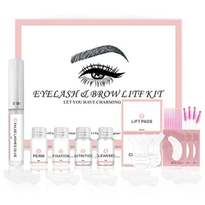 Imagen de weixinbuy 2en1 Kit de estiramiento y rizado cejasKit laminación cejas pestañasPermanente DIY para pestañas cejasLifting profesional un look más moderno rizadas