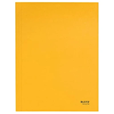 Imagen de Leitz Recycle Carpeta de Papelería con 3 Solapas para Folios A4, Capacidad 250 Hojas y Gomas Elásticas Cartón Premium, 100 % Reciclado, Amarillo 39060015
