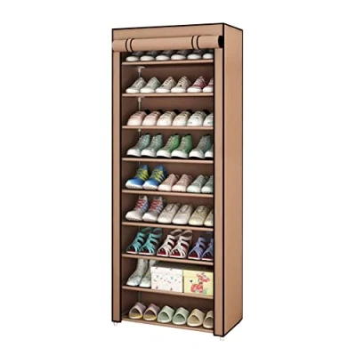Imagen de Zapatero Estantes de zapatos 10 niveles Organizador botas tela no tejida para entrada y armario pasillo, capacidad 18 27 pares