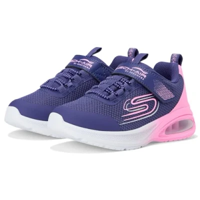 Imagen de Skechers Microspec MAX Advance Zapatillas para niños, Talla: 34, Navy/pink Zapatos