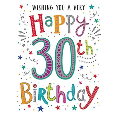 Imagen de Regal Publishing Modern Milestone Age Tarjeta de felicitación cumpleaños 30 8 x 6 pulgadas
