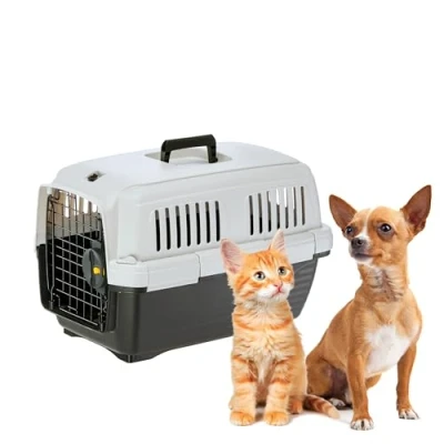 Imagen de Ferplast Transportín Gato Clipper 1, IATA, Perro Pequeño y Gatos de hasta 5 Kg, Rígido, Viaje Mascotas Coche Avión Tren, 50 x 33 h 32 cm, Puerta Acero, Cierre Seguro
