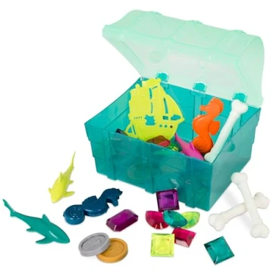 Imagen de B. Toys by Battat Pirata Juguetes para Buceo 27 Piezas sumergir Set la Piscina o el baño niños 6 años + Treasures Ahoy, Multicolor, M (BX1929Z)