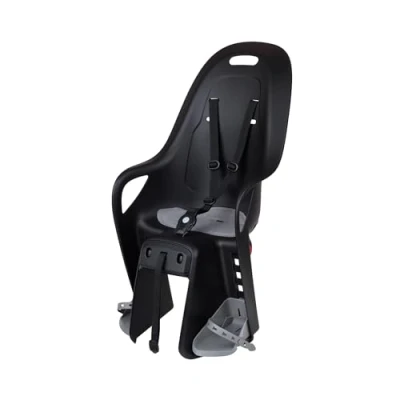 Imagen de POLISPORT 8408200002 Silla Trasera KOARI para Bicicleta con Ruedas de 26&#039;&#039; a 29&#039;&#039; Apta niños Peso máximo 22kg Anclaje en el portaequipajes Color Negro/Gris