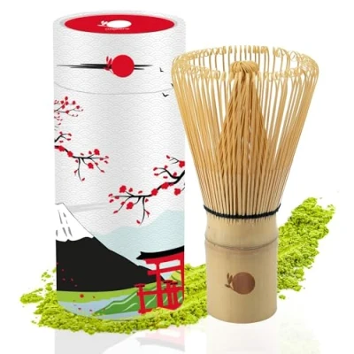 Imagen de ORIGEENS Batidor te matcha 100 TALLOS bambu Chasen tradicional para la ceremonia del té japonés