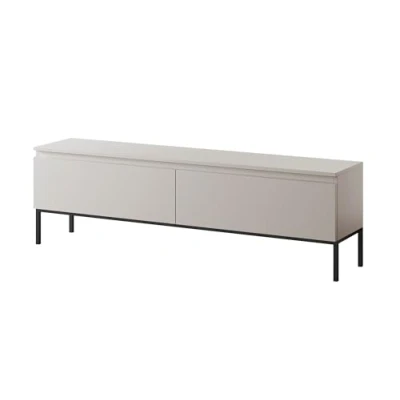 Imagen de Selsey Mueble De TV Mesa 2 Puertas 150 cm con Patas Negras para Salón Dormitorio Topo Bemmi