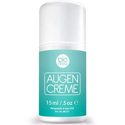 Imagen de Bioniva Crema Antiarrugas de ojos Tratamiento para ojeras, hinchazón y arrugas. Contorno orgánico con ácido Hialurónico, Matrixyl 3000, Péptidos Vitamina C.