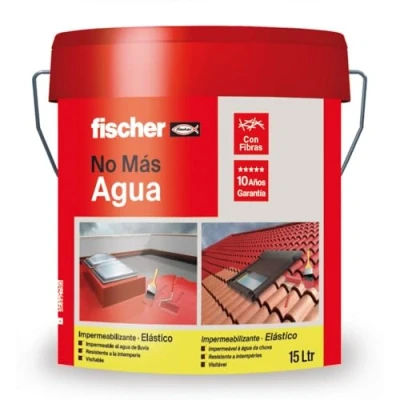 Imagen de fischer Pintura impermeabilizante (cubo 20kg) Blanco con fibras, resistente al agua y exteriores