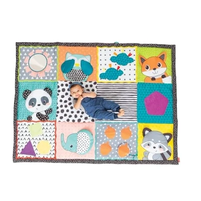 Imagen de Infantino Tapete Gigante Plegable Fold &amp; Go Alfombra Bebe Acolchada Portátil Estimula los Sentidos Favorece el Desarrollo Motor y Cognitivo Para Bebés Niños Pequeños