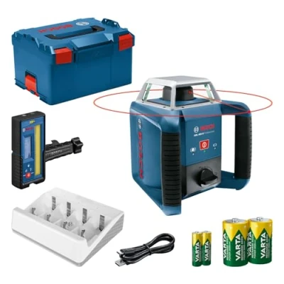 Imagen de Bosch Professional GRL 400 H Nivel láser giratorio (uso con un solo botón, alcance Ø: hasta 400m, en maletín)