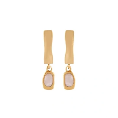 Imagen de Skagen Anja SKJ1864710 Pendiente de cuarzo para mujer, acero inoxidable, color dorado, talla única, Sin piedra preciosa, Brillo sol