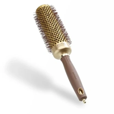 Imagen de Olivia Garden Expert Blowout Speed Dorado &amp; Marrón 45 Cepillo redondo de cerámica con cuerpo extra largo para secados un 25% más rápidos
