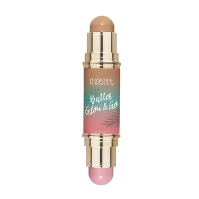 Imagen de Physicians Formula Butter Glow &amp; Go Multiuse Stick, Maquillaje en Barra Multiusos con Doble Extremo para Mejillas, Ojos y Labios, Tonos Complementarios Bronceado, Contorno Colorete, Beachy Pink
