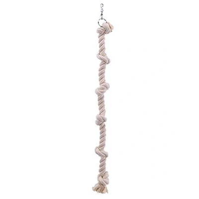 Imagen de Nobby Cuerda de Escalada algodón con 6 Nudos para Loro, 100 cm x 25 mm diámetro