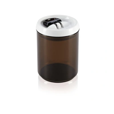 Imagen de Leifheit tarro Fresh&amp;Easy para café de 1,4 L. redondo, hermético con sistema apertura una mano, recipiente alimentos especial granos café, apilable