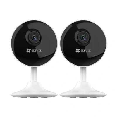Imagen de EZVIZ Kit de 2 Camaras Vigilancia Interior 1080p IP Cámara Seguridad con Visión Nocturna, 2.4GHz Wi Fi Detección Movimiento, Audio Bidireccional, Monitor Bebé, C1C 2PK