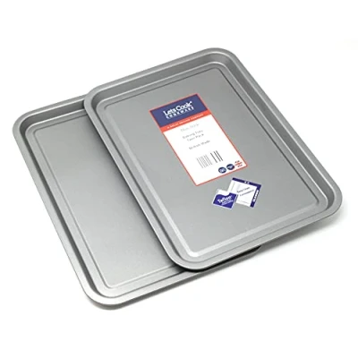 Imagen de Bandeja para horno de Lets Cook Cookware®, 2 unidades, teflón antiadherente fabricado en Reino Unido