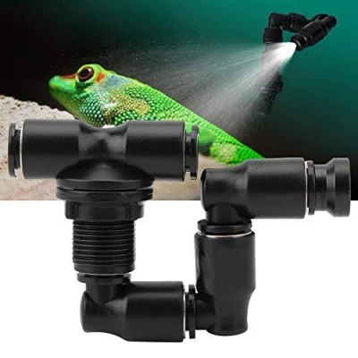 Imagen de Pssopp Reptiles Fogger Mist Aspersor Ajustable Bosque Reptil Super System Negro Sistema de enfriamiento Mascotas para el Tanque la Selva Tropical