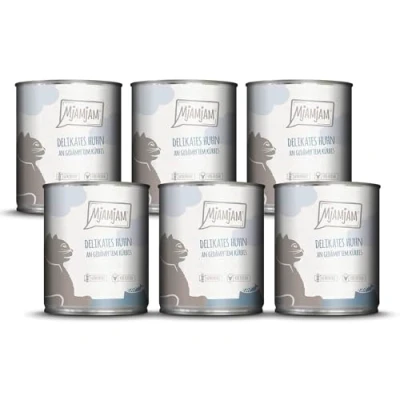 Imagen de MjAMjAM Comida húmeda Premium para Gatos Pollo Delicado con Calabaza al Vapor, Pack de 6 (6 x 800 g), sin Cereales Extra Carne