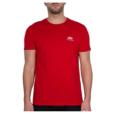 Imagen de ALPHA INDUSTRIES Basic T Small Logo Camiseta, Rojo (RBF Red 523), M para Hombre