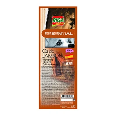 Imagen de Riga Essential, Hueso de jamón Maxi Chuches para Perros Rico en Cerdo y proteínas Materia Prima Natural, No procesada 1