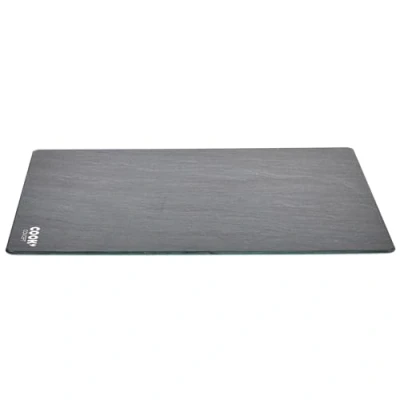 Imagen de COOK CONCEPT KD3349 Tabla de Cortar Rectangular (Cristal Templado, Efecto Pizarra), Color Negro y Gris