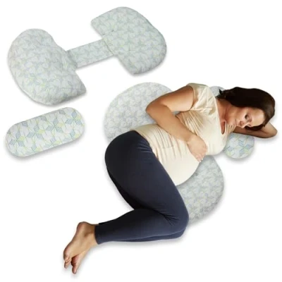Imagen de Tarleys Almohada Embarazada para Dormir de Lado Soporte la Espalda Caderas Piernas y Vientre Mujeres Embarazadas Cojin Lactancia Multifuncional Desmontable Ajustable.