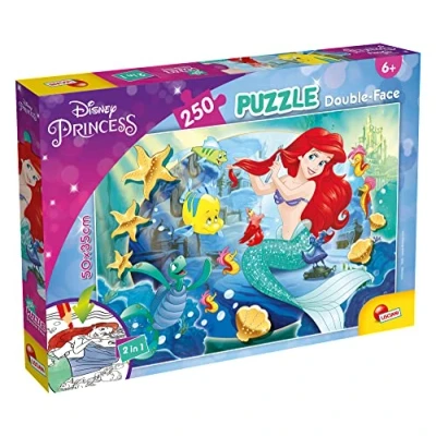 Imagen de LISCIANI DISNEY la Sirenita Ariel Puzzle para niños a partir de 7 años, 250 piezas, 2 en 1 Doble Cara Anverso / reverso con colorear Desarrollo creatividad y imaginación