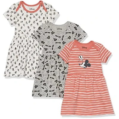 Imagen de Amazon Essentials Disney Marvel Star Wars Princess Vestidos Bebé Niña, Pack de 3, Expresiones Mickey, Prematuro