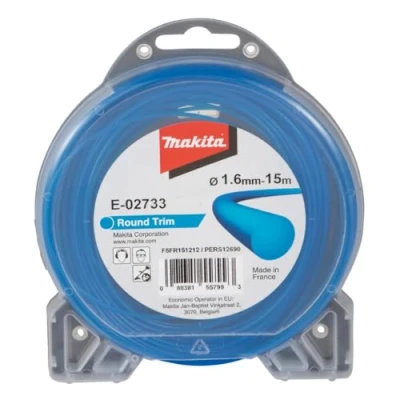 Imagen de Makita E 02733 Hilo de Corte Redondo (1,6 mm x 15 m), Color Azul