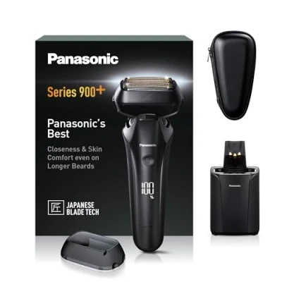 Imagen de Panasonic Series 900+ ES LS9A Afeitadora Eléctrica De 6 Hojas En Seco Y Húmedo Para Hombres, Con Sensor Barba Sensible, Limpieza Automática Sistema Carga