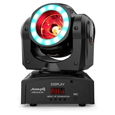 Imagen de Audibax Oregon 60 Cabeza Móvil para Discoteca con Anillo LED Luces DJ Foco Profesional Equipado de 60W que Genera Mezclas RGBW Flash