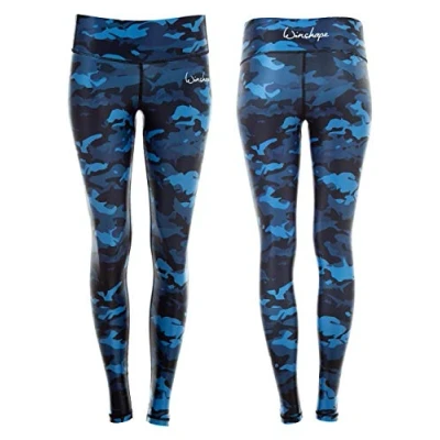 Imagen de WINSHAPE Damen Functional Power Shape Tights Leggings AEL102, Print, Slim Style, Fitness Freizeit Sport Yoga Workout, Mujer, Camo Azul, Extra Small