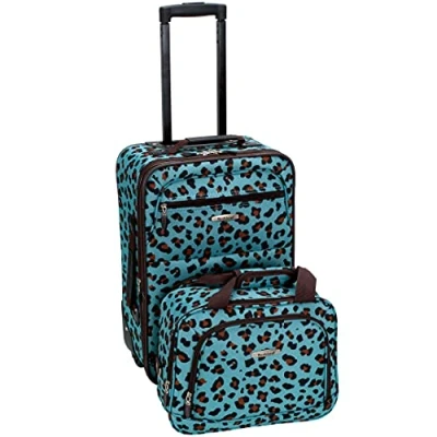 Imagen de Rockland Juego de Maletas Adulto Unisex, Blue Leopard (Azul) F102