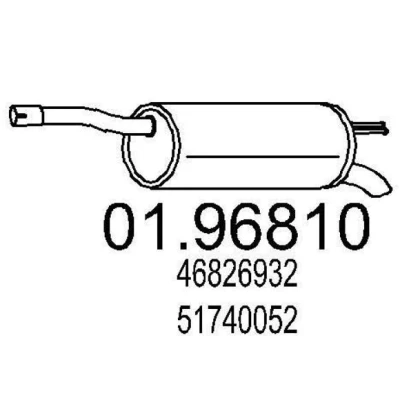 Imagen de MTS 01.96810 Silenciador trasero 820 FIAT: Doblo I Familiar, Cargo