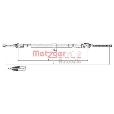 Imagen de METZGER 17.0007 Cable de Freno Mano Atrás derecha 1604/1387 COFLE NISSAN: MICRA 3