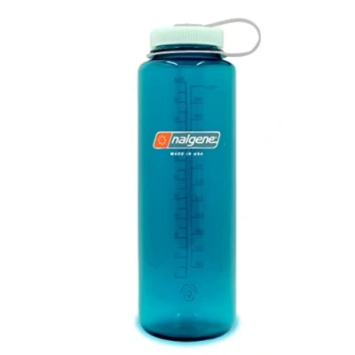 Imagen de Nalgene Sustain Tritan Botella de agua sin BPA hecha con material derivado del 50% residuos plástico, 48 onzas, boca ancha, trucha