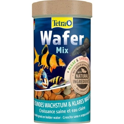 Imagen de Tetra Wafer Mix, Alimento para Todos los Peces de Suelo (p.e. bagres) y crustáceos un crecimiento sano una mayor resistencia, lata 250 ml