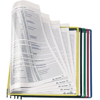 Imagen de Djois made by Tarifold Es 194109 fundas A4 PVC FoldFive (5 20 caras en total) recambio expositor de sobremesa colores surtidos, 5 unidades