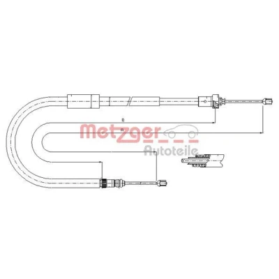 Imagen de METZGER 11.6664 Cable de Freno Mano Atrás izquierda 1275/1163 Discos COFLE