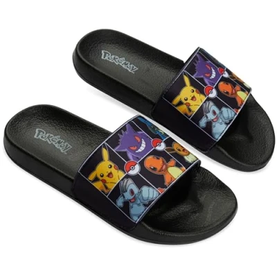 Imagen de Pokémon Chanclas Niño, para Playa o la Piscina, Talla 30 38 Regalos Gamers (Negro/Multi, 35 36 EU)