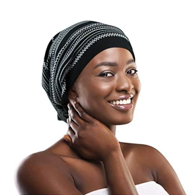 Imagen de FocusCare ADJUST 3 Gorro de dormir ajustable con forro satén para rastas, pelo rizado, Talla L, única Gris claro jaspeado ]