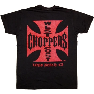 Imagen de West Coast Choppers WCC T Shirt Iron Cross Red Logo Schwarz M