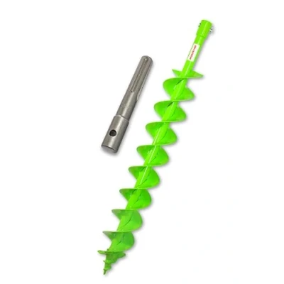 Imagen de Broca WERHE Profi para barrenas de suelo Perforadora doble eje 100 mm pozos Punta perforación robusta con adaptador SDS Max